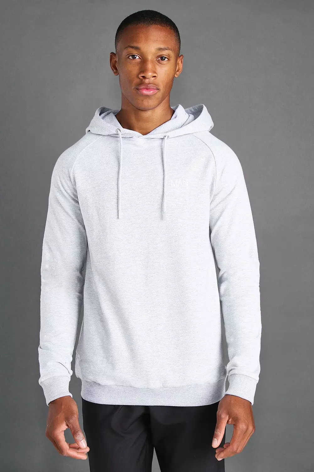 Muscle fit sale white hoodie